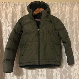 The North Face Green Down Puffer Jacket Fleece Lined Coat